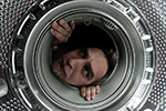 Fotoidee Portrait in der Waschmaschine