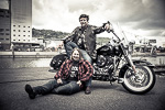 Biker Pärchen Fotoshooting