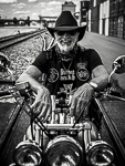 Motorrad Shooting Mann