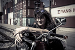 Motorrad Shooting Frau
