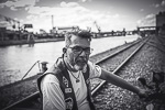 Motorrad Fotoshooting Mann