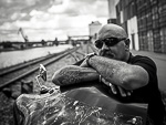 Motorrad Shooting Mann