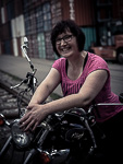 Motorrad Shooting Frau