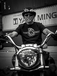 Motorrad Shooting Mann